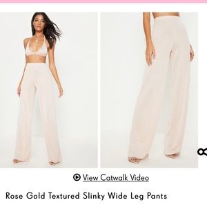Rose Gold Wide leg pants & matching bralet